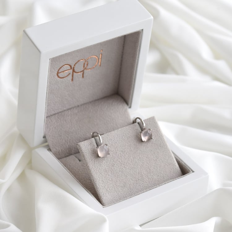 Goldene Ohrringe mit Rosenquartzen Phoibe 82724