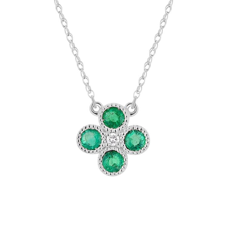 Smaragd-Halskette mit Diamant Emely 113394