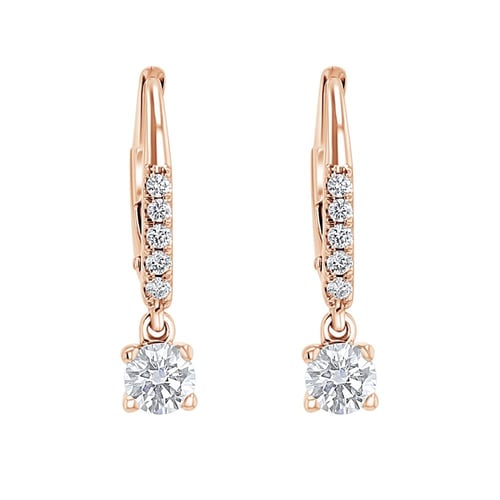 Goldene Hängeohrringe mit 0.2ct natürlichen Diamanten Sumaya