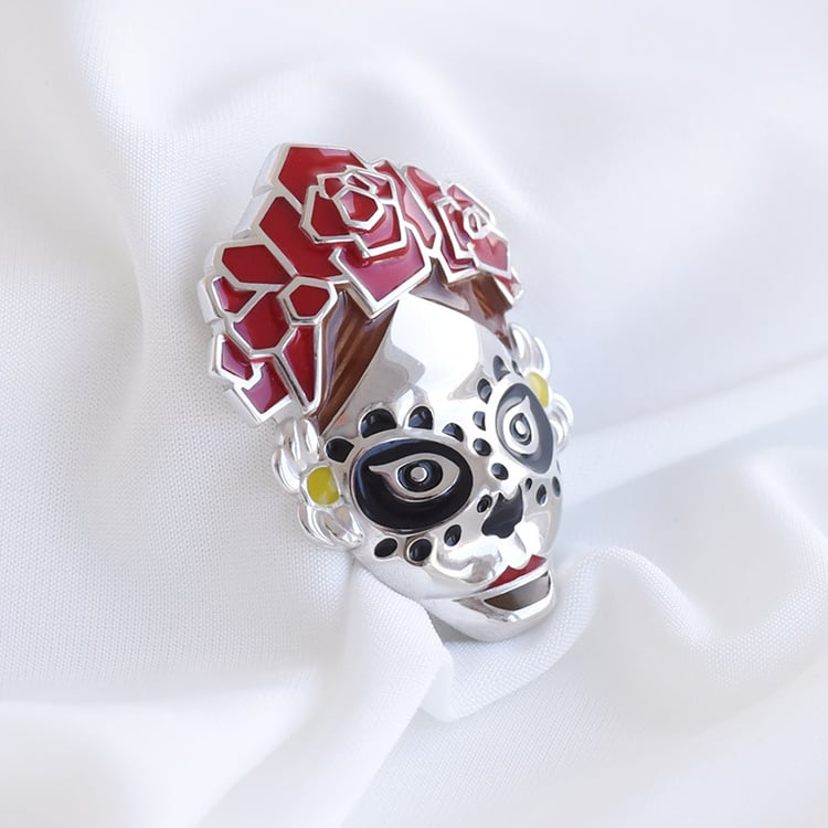 Emaille Brosche Sugar skull 91725