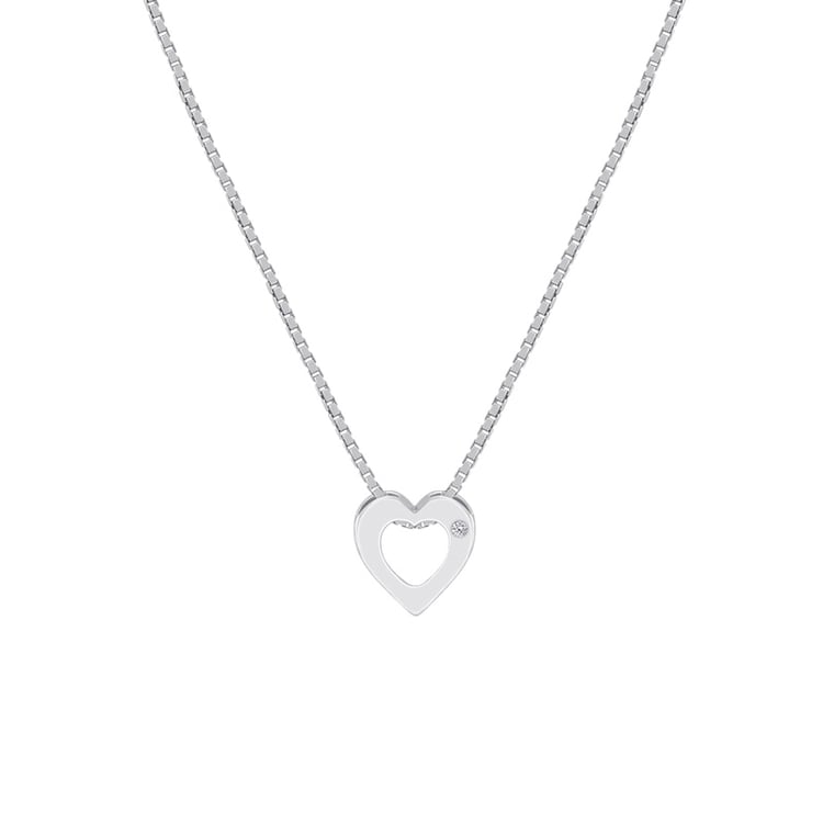 Silberner Anhänger in Herzform mit Diamant Every 71831