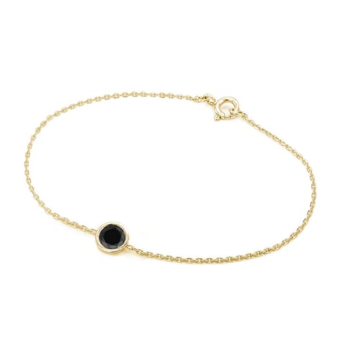 Goldenes Armband mit schwatzen Diamant Arleth