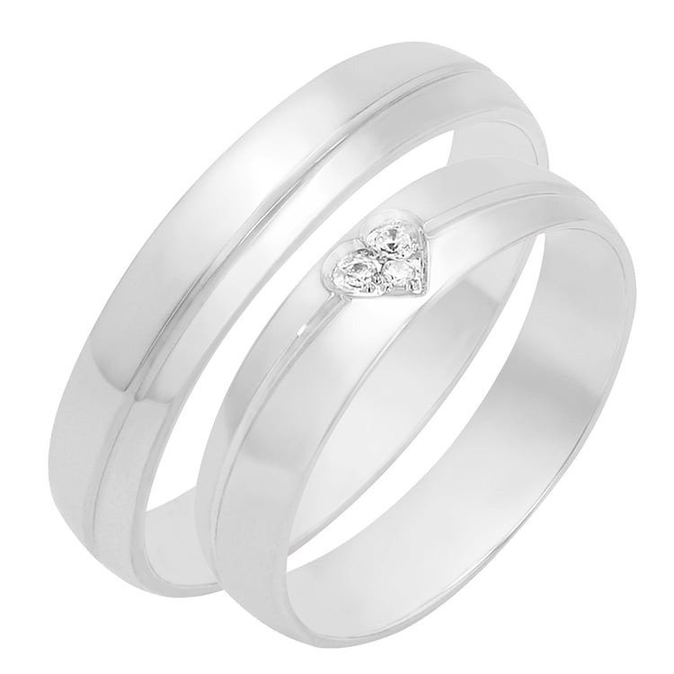 Romantische Eheringe aus Gold mit Diamanten Rexie 80469