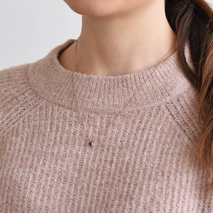 Schwarzer Diamant in Anhänger Lalom 76091