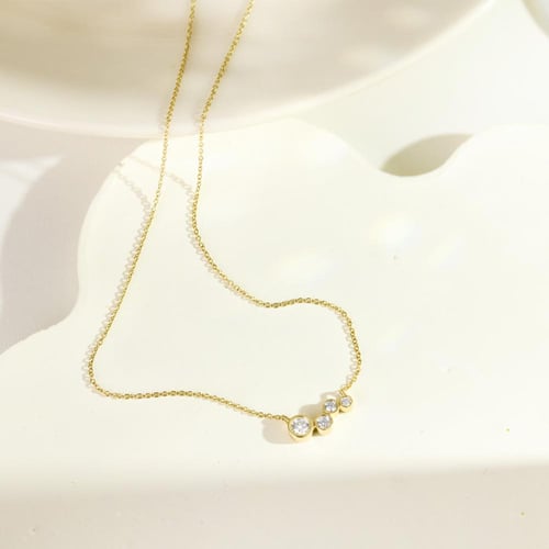 Moderne Goldene Halskette mit Diamanten Viola