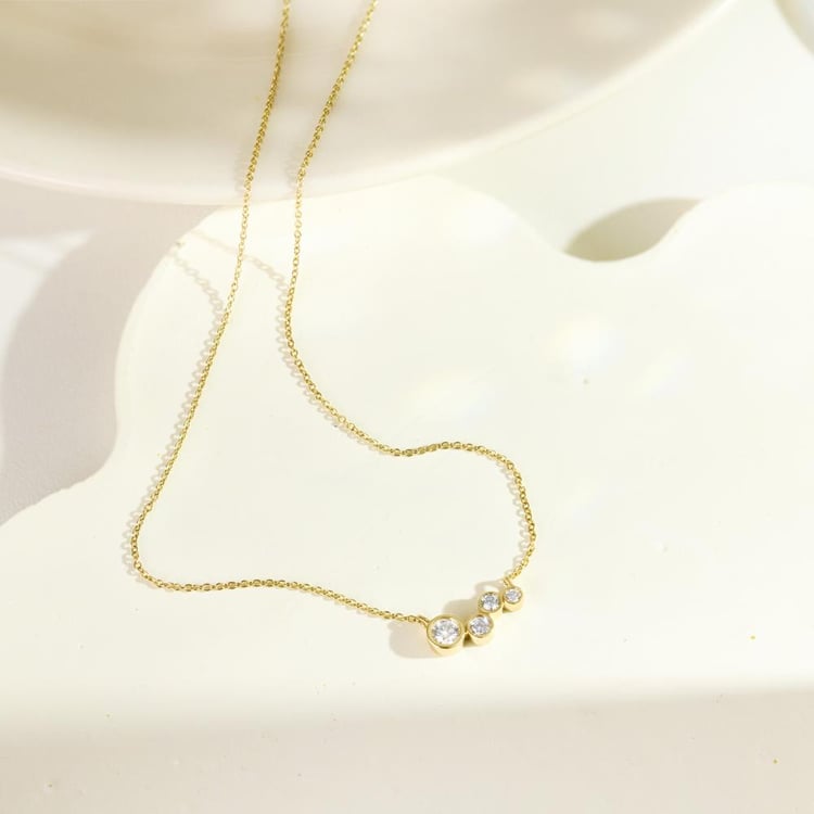 Moderne Goldene Halskette mit Diamanten Viola 161997