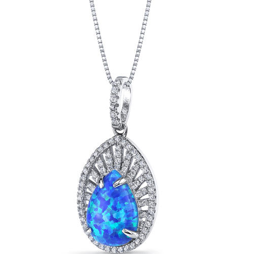 Silberne Kette mit Opal und Zirkonia Naria