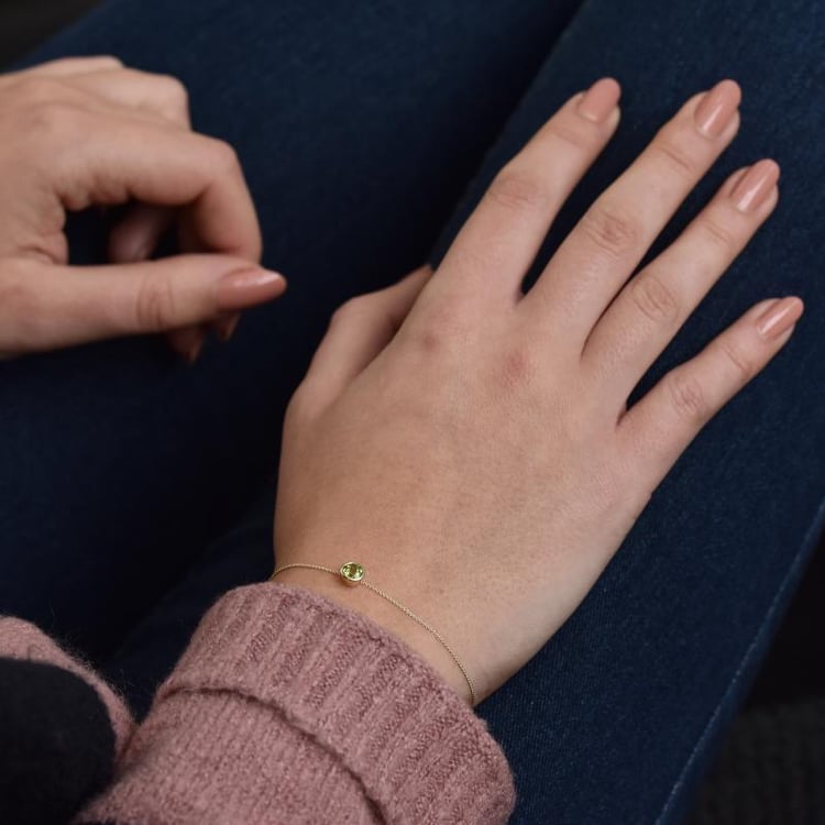 Silbernes Armband mit Olivin Arleth 103142