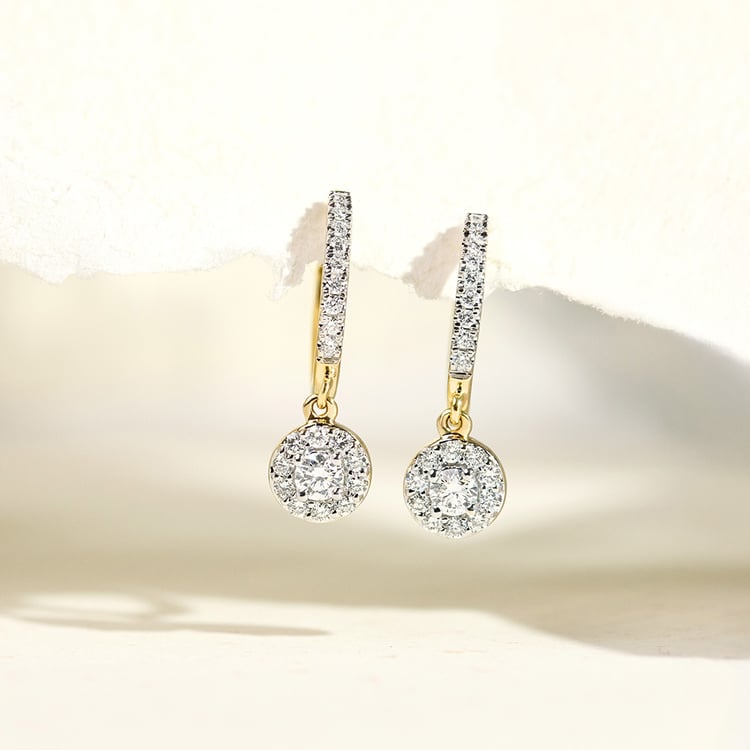 Silberne runde Ohrringe mit Lab Grown Diamanten 158774