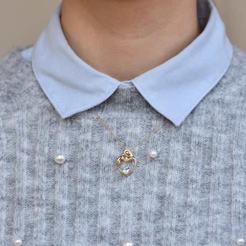 Anhänger Mutter und Kind mit Aquamarine und Diamant Ella
