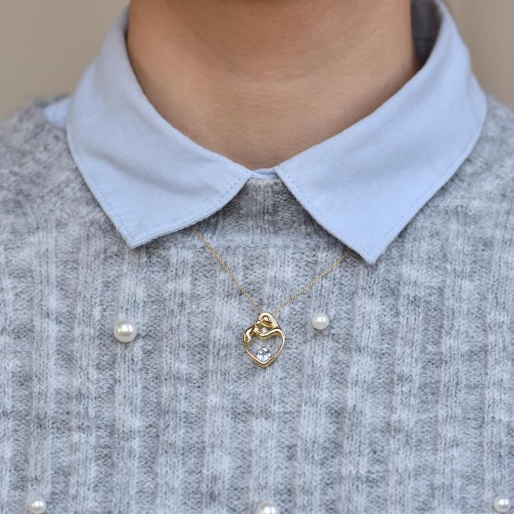 Anhänger Mutter und Kind mit Aquamarine und Diamant Ella 27059