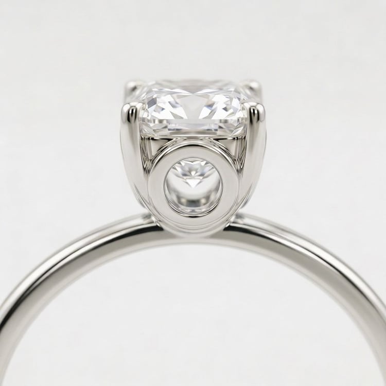 Verlobungsring mit Buchstaben und Lab Grown Diamanten im Emeraldschliff Olson 167709