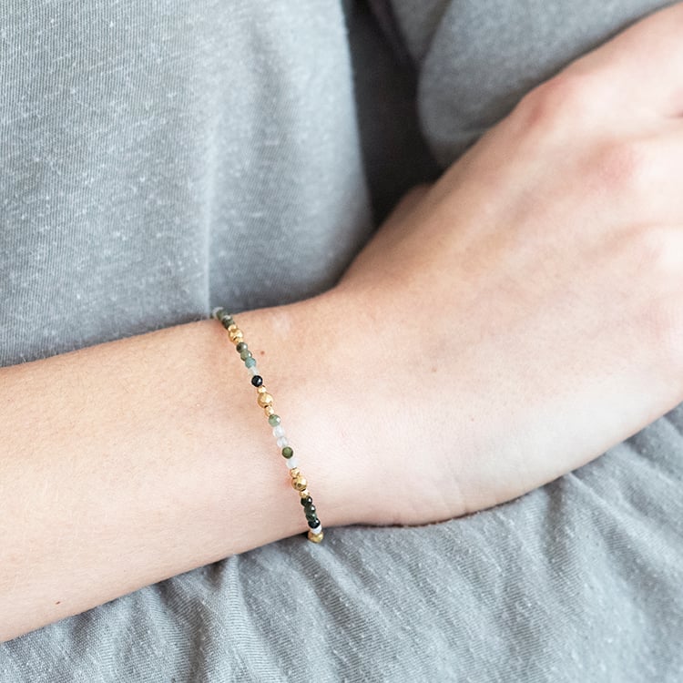 Vergoldetes Armband aus Silber mit Turmalin-Perlen Aubry 115791