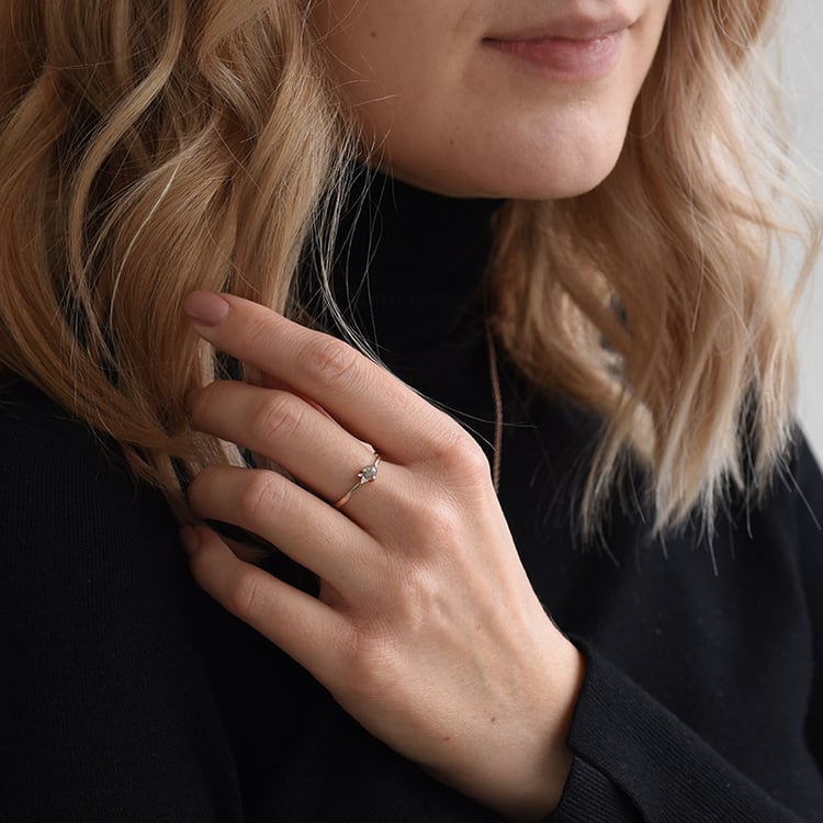 Goldring mit Salt'n'Pepper Diamant und Diamanten Marine 69554