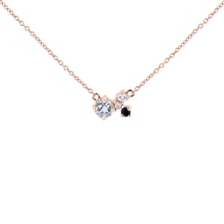 Silberne Cluster-Halskette mit Aquamarin und Edelsteinen Millie