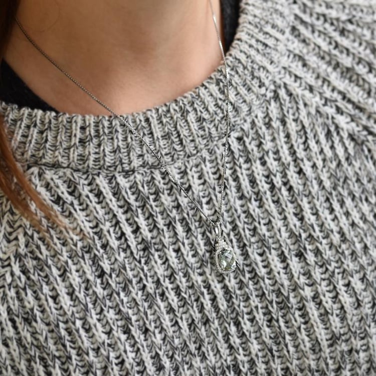 Silberner Anhänger mit Amethyst 38456