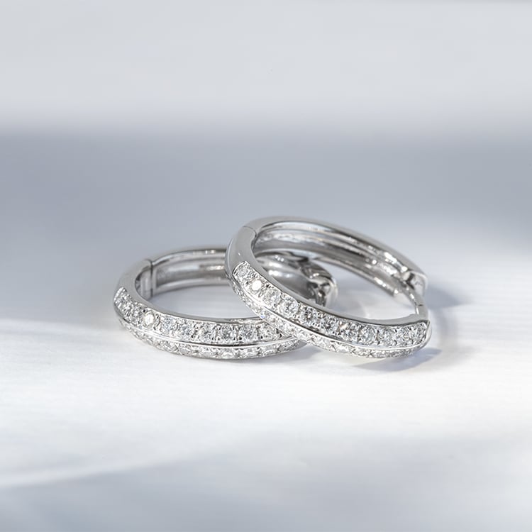 Goldene Creolen mit Diamanten Minu 121221