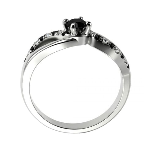 Verlobungsdiamant mit schwarzen und weißen Diamanten Ewie