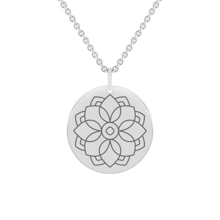 Silberner Yoga Anhänger Mandala