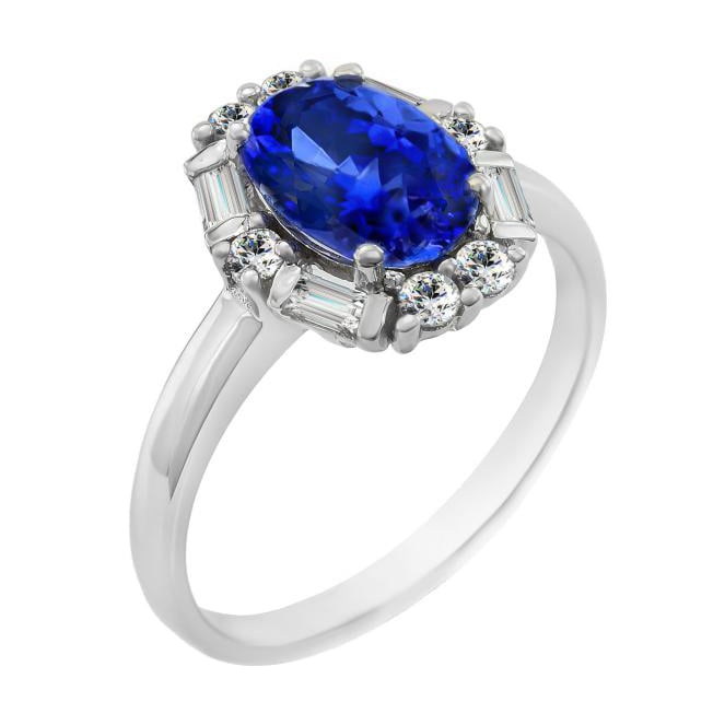 Tansanitring mit Diamanten Faline