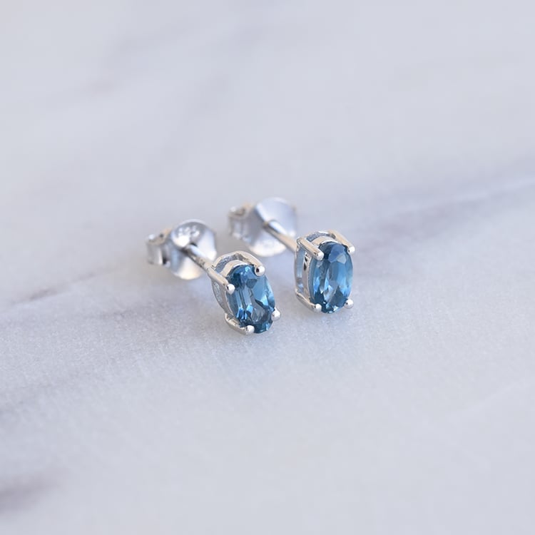 Silberne Ohrringe mit Londoner Topasen Deborah 86215