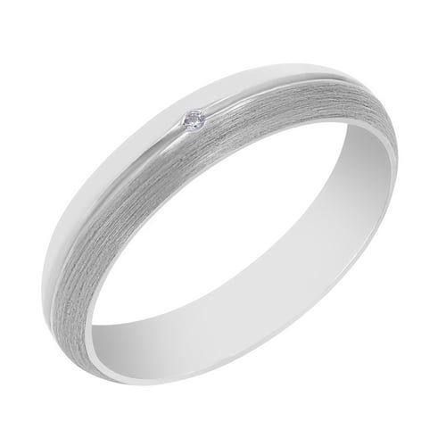 Originelle goldene Eheringe mit Gravur und Diamanten Ally
