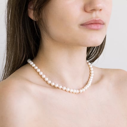 Silberne Perlenkette Kester