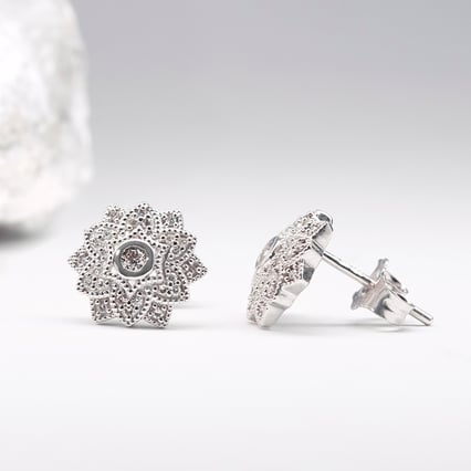 Diamantohrringe in Form von Blumen Bethel