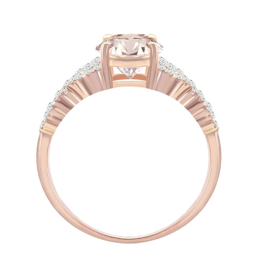 Goldring mit ovalem Morganit und Diamanten Lamah
