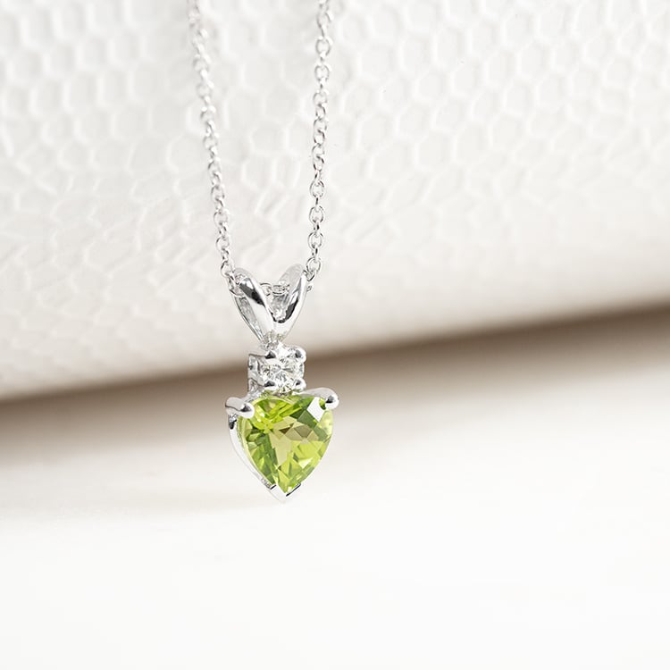 Olivinherz in Goldanhänger mit Diamanten Dorevie 133313