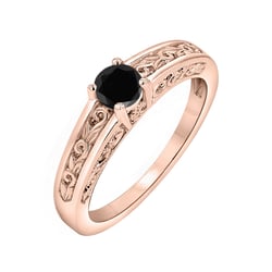 Vintage Verlobungsring mit schwarzem Diamant Lerien