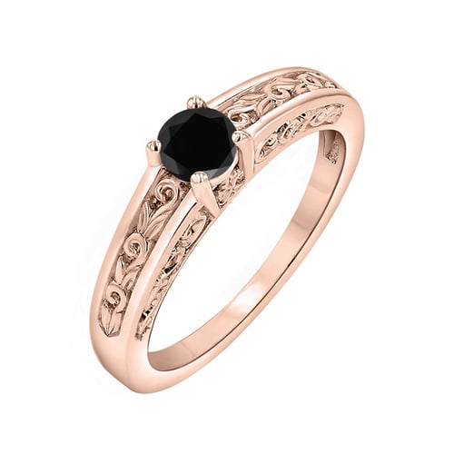 Vintage Verlobungsring mit schwarzem Diamant Lerien