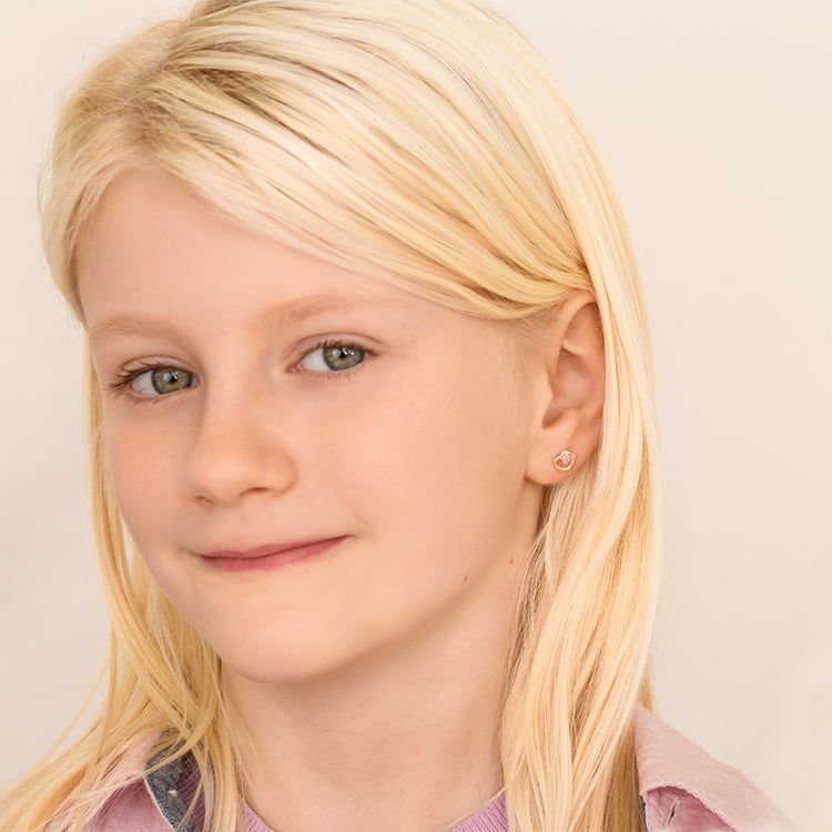 Kinder-Ohrringe aus Gold mit Schmetterling Lady 164356