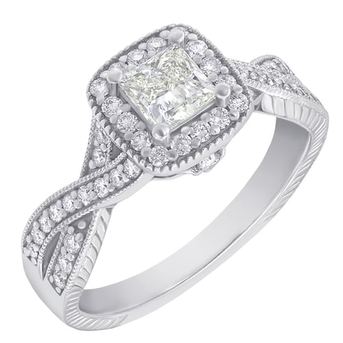 Wunderschöner Diamantring mit Princess Diamanten
