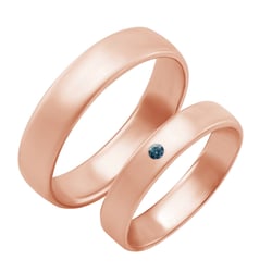 Klassische Trauringe aus Gold mit blauem Diamant Zavala