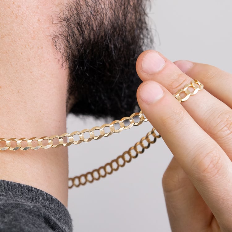 Massive 55 cm Panzerkette aus 585er Gold 119679