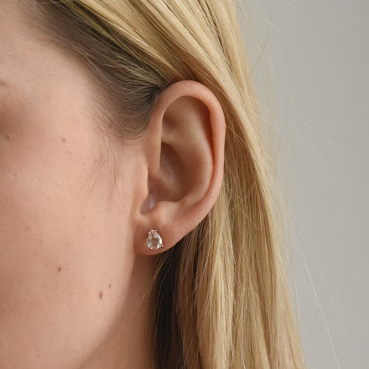 Goldlene Ohrringe mit Pear Morganiten 73155