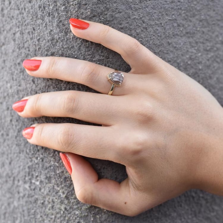 Ring mit braunen Salt and Pepper Diamanten im Rosenschliff Ajwa 44211