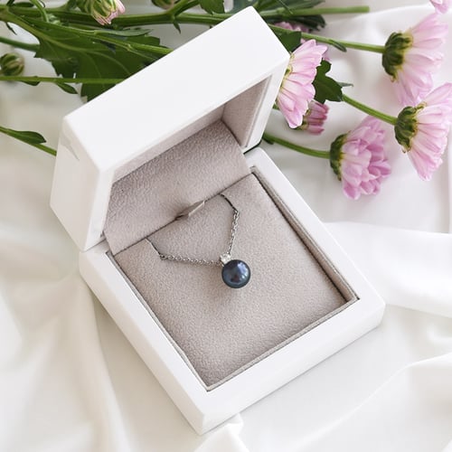 Anhänger mit schwarzer Perle und Zirkonia Avanti