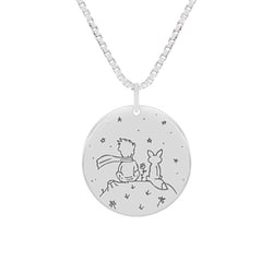 Silberner Anhänger Der Kleine Prinz mit Fuchs und Gravur