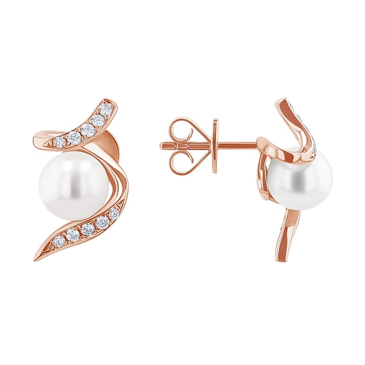 Ohrstecker mit Perle und Diamanten Durga 137385