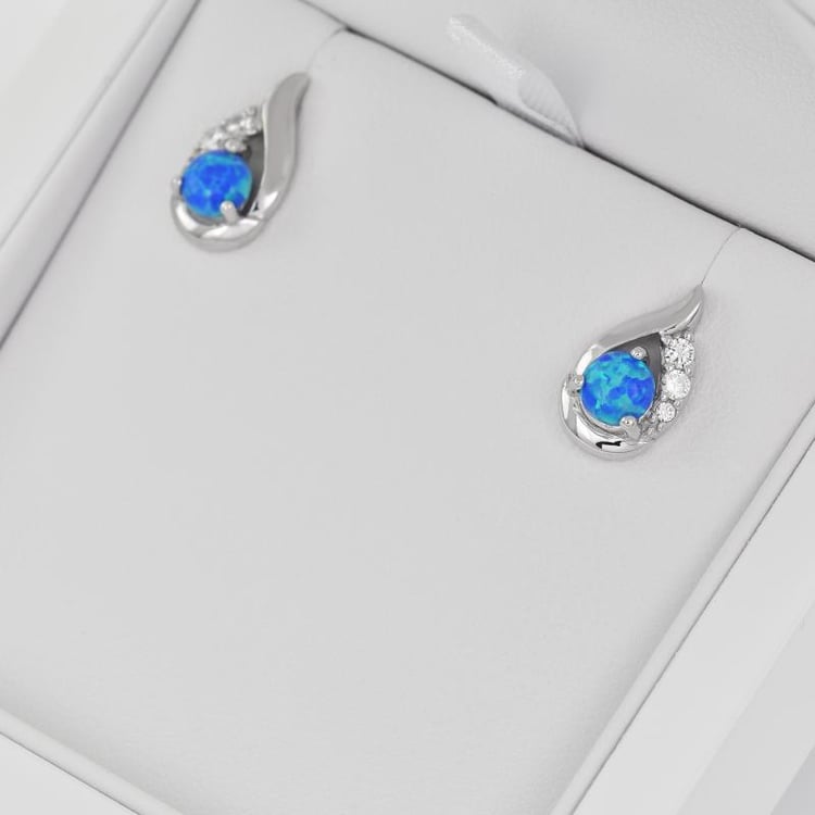 Opal Ohrringe mit Zirkonia 29112