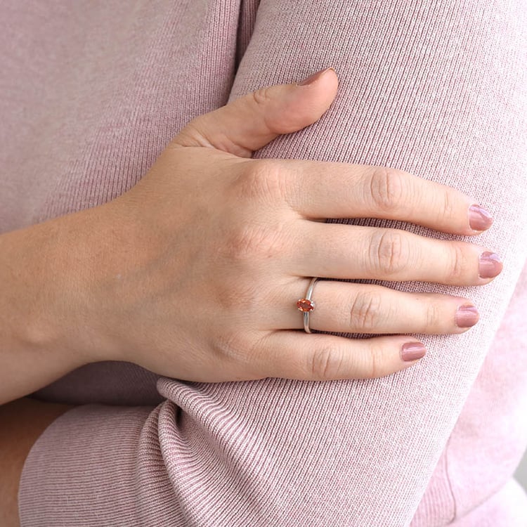 Solitärring mit orangefarbenem Saphir Aelita 86144