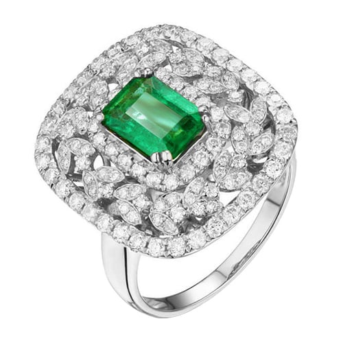 Smaragd im Goldring mit Diamanten Dawix