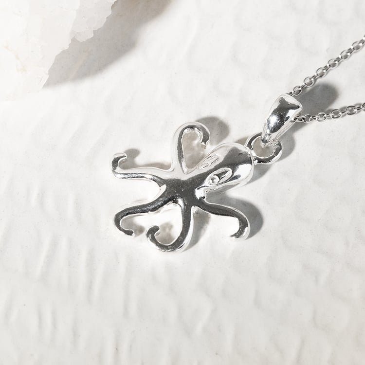 Anhänger aus Silber als Tintenfisch Obelius 142401