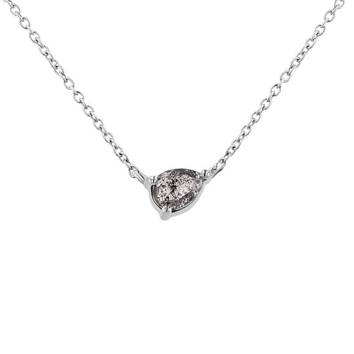 Halskette mit Salt and Pepper Diamant in Birnenform Maliah