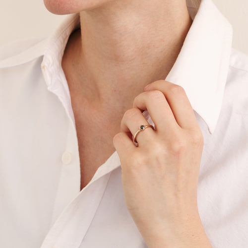 Goldring mit Salt and Pepper Diamant Emilien