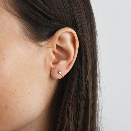 Ohrringe mit Kugeln und einem Diamanten Muvial