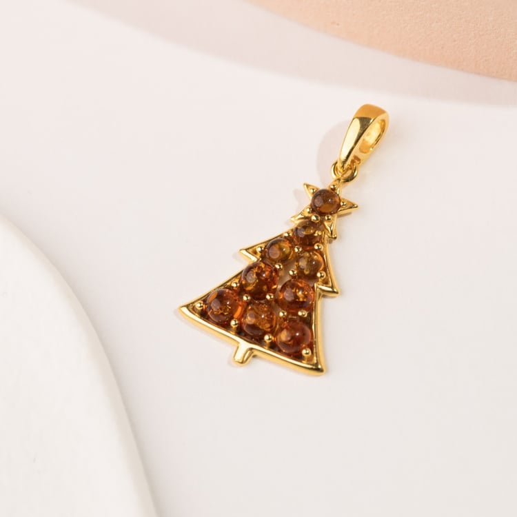 Bernsteinanhänger aus Silber in Form eines Weihnachtsbaums 164424