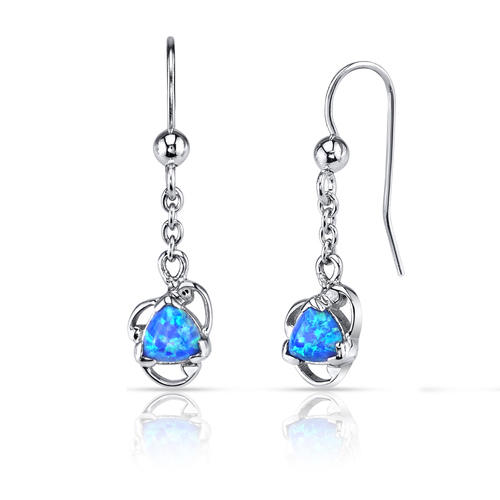 Silberne Hängeohrringe mit Opalen Louis
